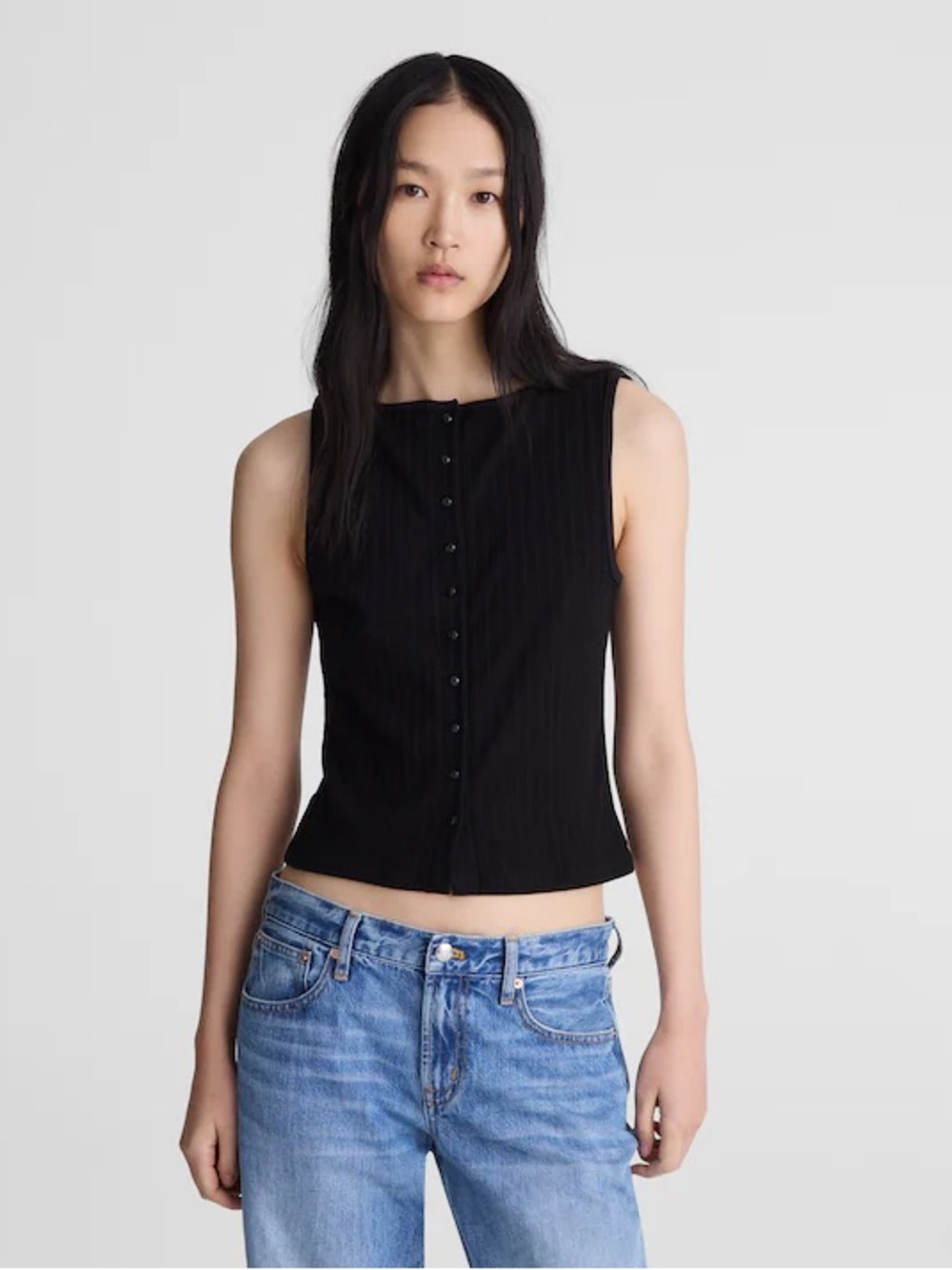 NWT Madewell Ribbed Crewneck Shell Top